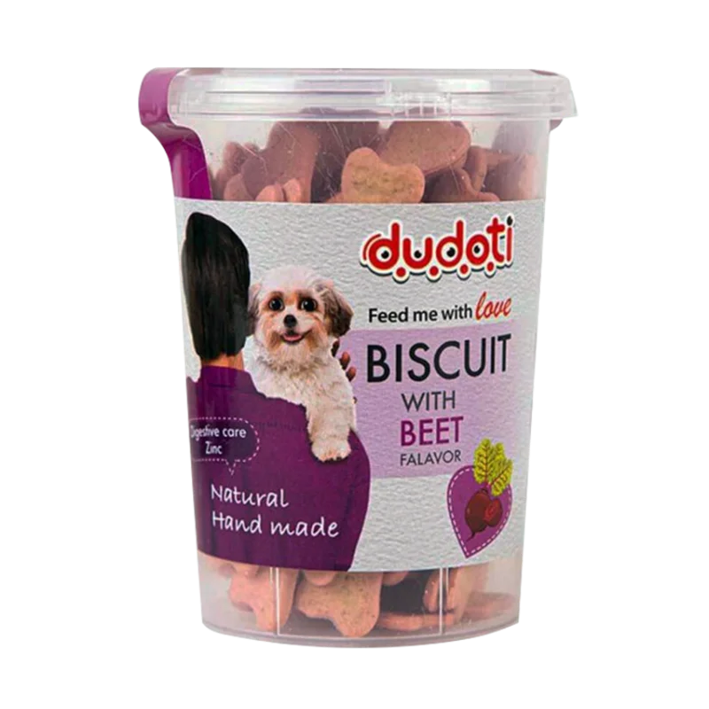 تشویقی سگ بیسکویتی دودوتی با طعم لبو وزن ۳۵۰ گرم