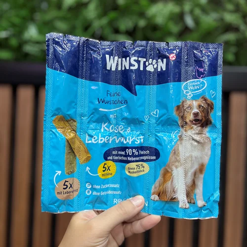 مدادی سوسیسی سگ وینستون پنیر و سوسیس جگر  Winston Feine würstchen