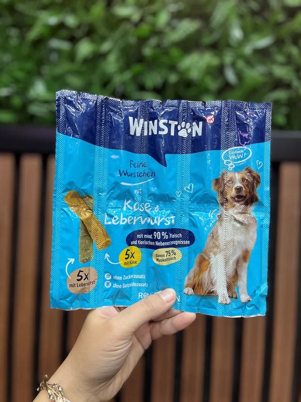 مدادی سوسیسی سگ وینستون پنیر و سوسیس جگر  Winston Feine würstchen