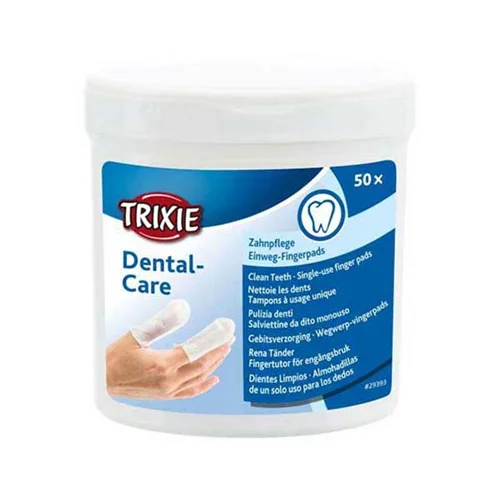 پد انگشتی تمیز کننده دندان حیوانات خانگی تریکسی ۵۰ عددی Trixie dental-care