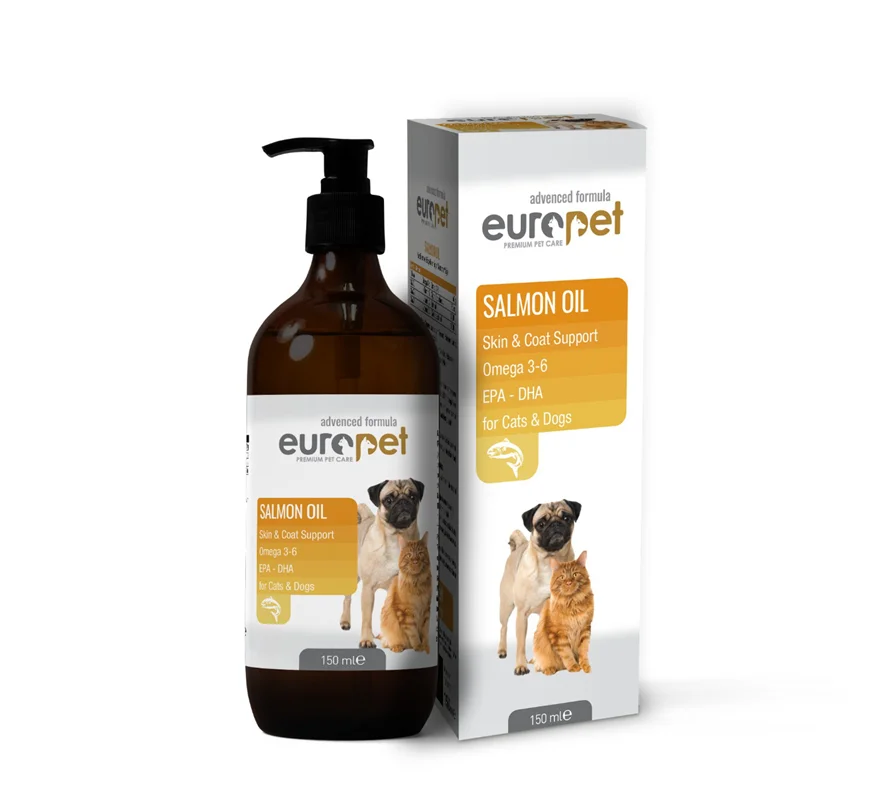روغن ماهی سگ و گربه یوروپت ۱۵۰ میل (Europet salmon oil)