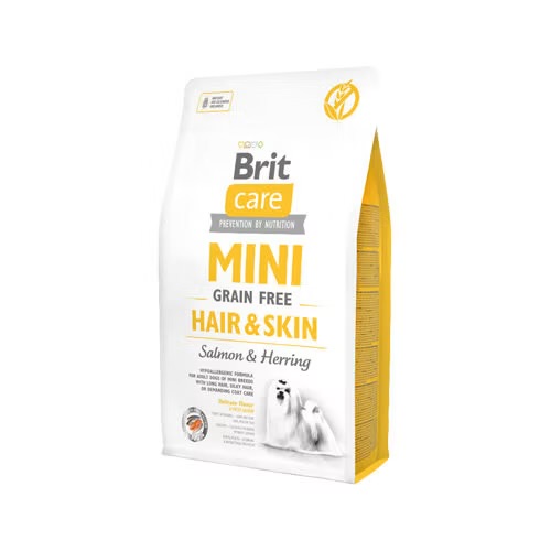 غذای خشک سگ بریت کر هیر اند اسکین با طعم ماهی سالمون و شاه ماهی ۲ کیلوگرم Brit Care Mini Grain Free Hair & Skin