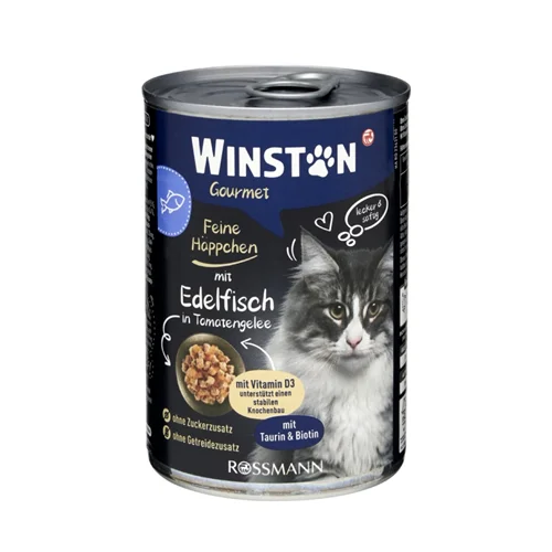 کنسرو گربه ماهی در ژله گوجه فرنگی وینستون گورمت ۴۰۰ گرم winston gourmet