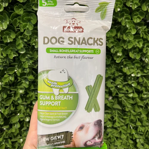 تشویقی سگ حاوی پروبیوتیک و عصاره چای سبز برای تمیزی دندان و خوشبو کردن دهان Howbone dog snack