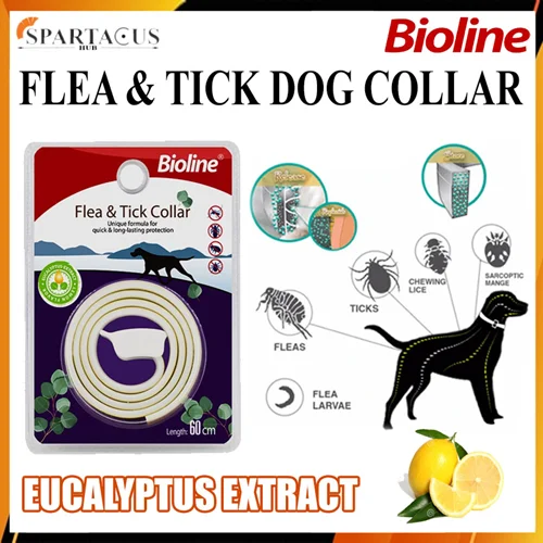 قلاده ضد کک و کنه سگ با عصاره اکالیپتوس و لیمو بایولاین Bioline flea and tick collar for dogs