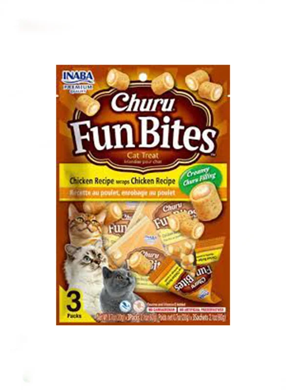 تشویقی گربه چورو فان بایتس طعم مرغ برند اینابا (Inaba churu Fun bites)