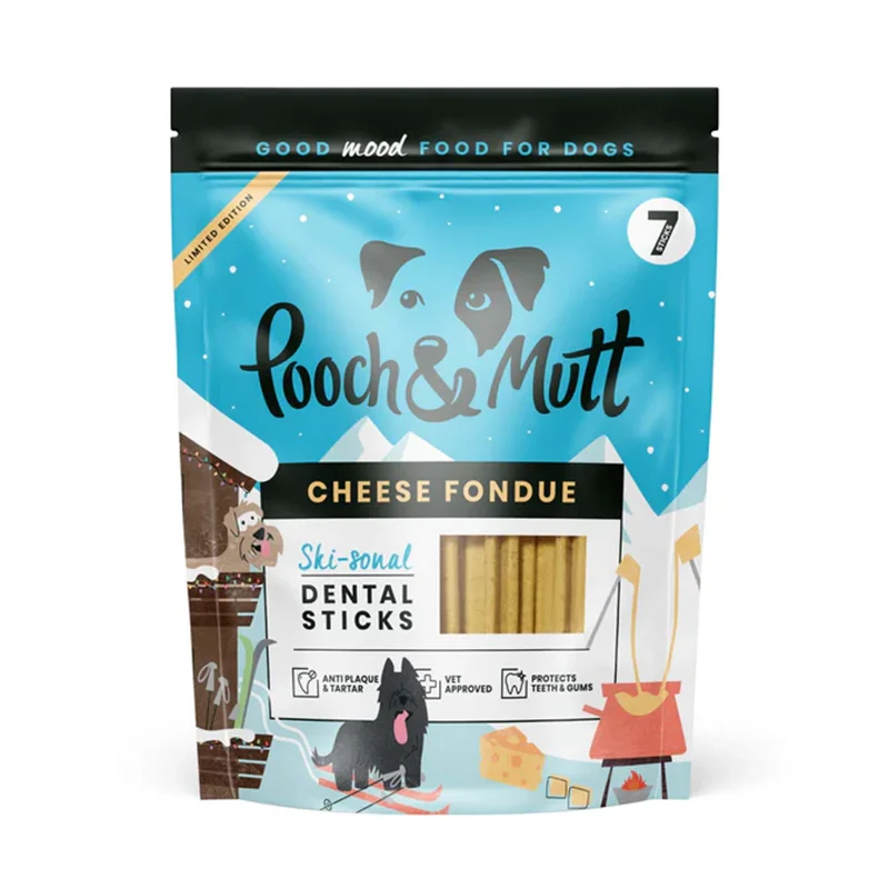 تشویقی دنتال سگ لیمیتد ادیشن چیز فوندو پوچ اند مات ۲۵۱ گرم Pooch&mutt Dental sticks cheese fondue