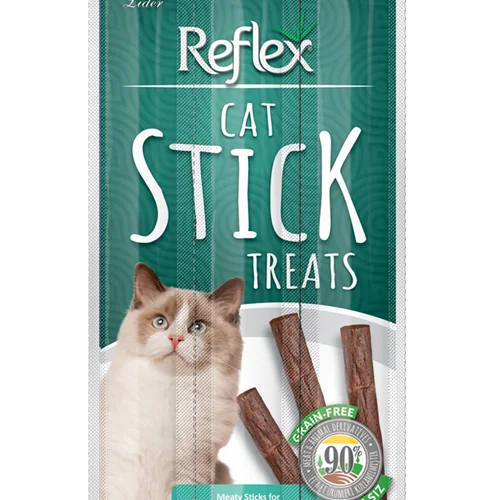 تشویقی مدادی گربه رفلکس طعم بره و علف گربه Reflex cat stick treats