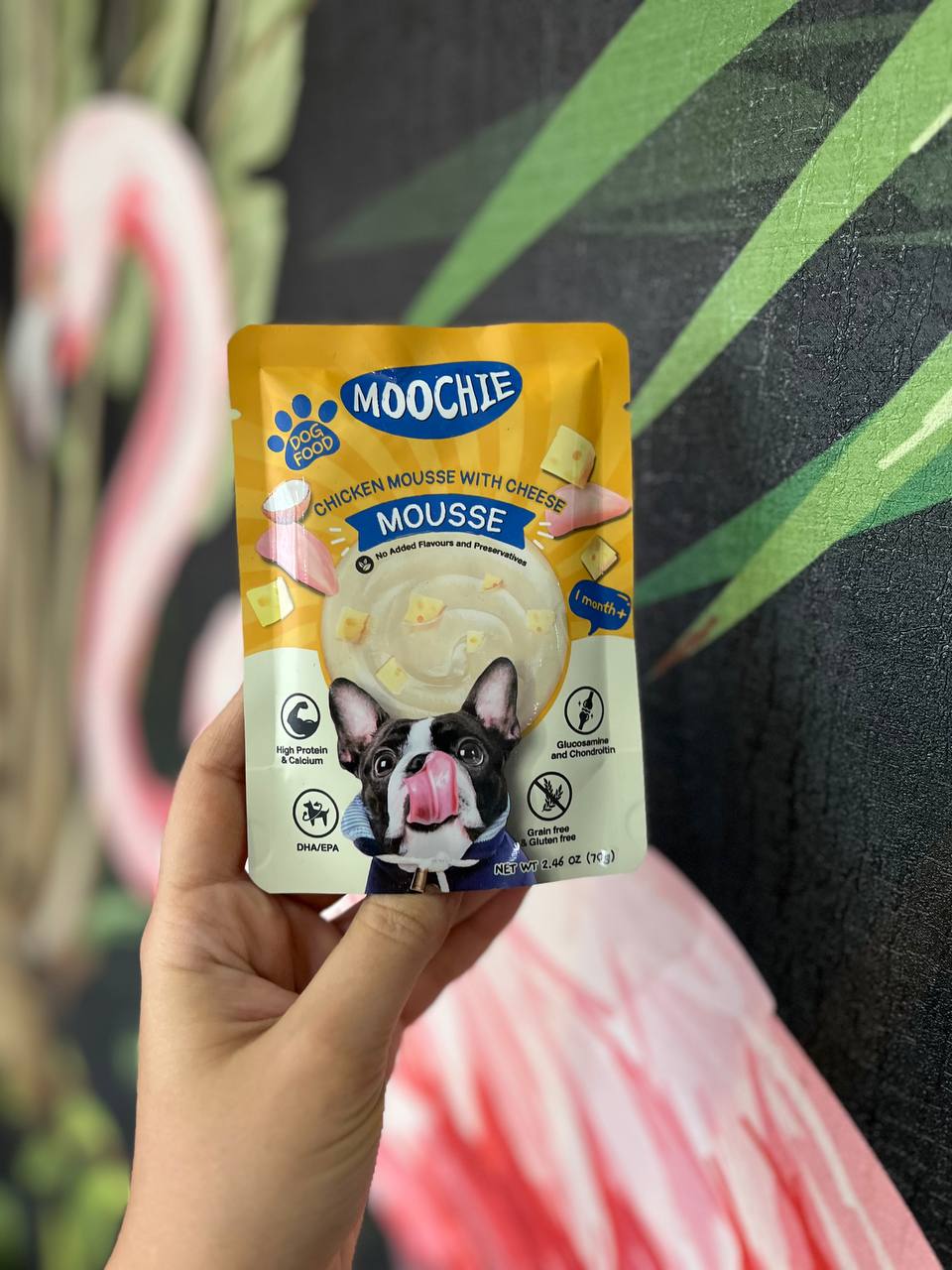پوچ سگ موس مرغ و پنید موچی 70 گرم Moochie Chicken Mousse With Cheese