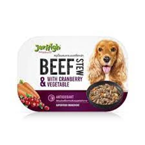 تشویقی سگ خورشت گوشت گاو و کرن بری و سبزیجات جرهای (JerHigh beef stew with cranberry and vegtable)