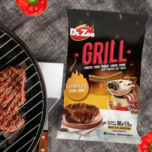 تشویقی سگ با طعم استیک گریل شده دکتر زوو Dr.zoo grill steak strips