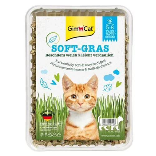 بذر علف گربه نرم برند Gimcat وزن ۱۵۰ گرم (Gimcat soft-gras)