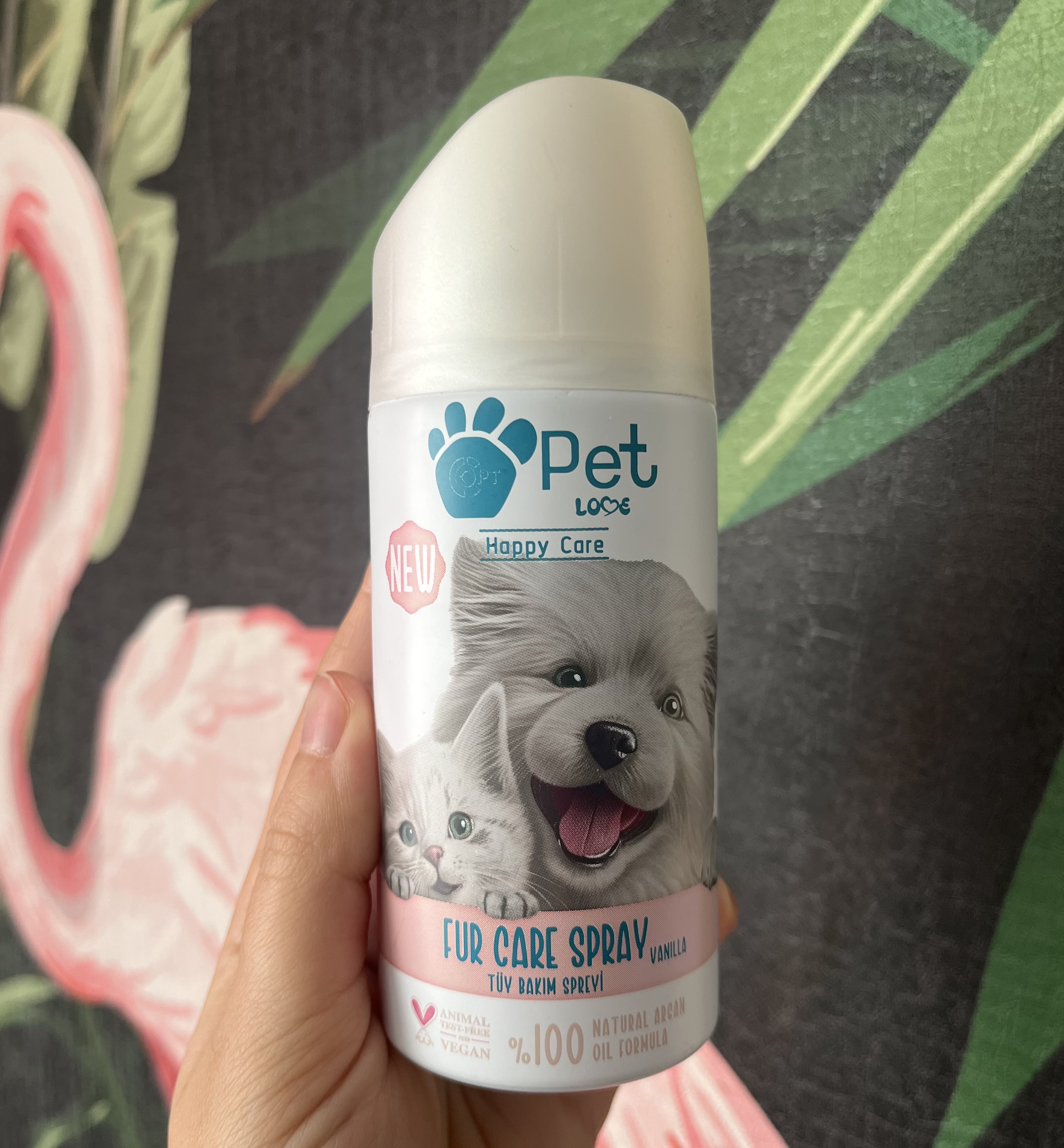 اسپری مراقبت از مو گربه و سگ پت لاو ۱۵۰ میل Pet love happy care fur care spray