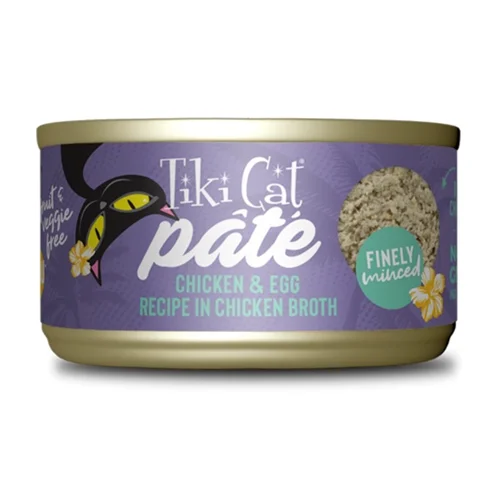 کنسرو پته گربه مرغ و تخم مرغ در آبگوشت تیکی کت ۱۵۶ گرم Tiki Cat® Pate  Chicken & Egg Pate