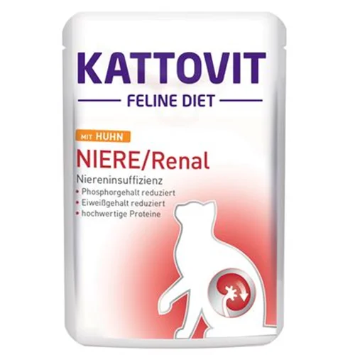 پوچ و غذای تر درمانی گربه رنال کتوویت طعم مرغ KATTOVIT Renal mit huhn