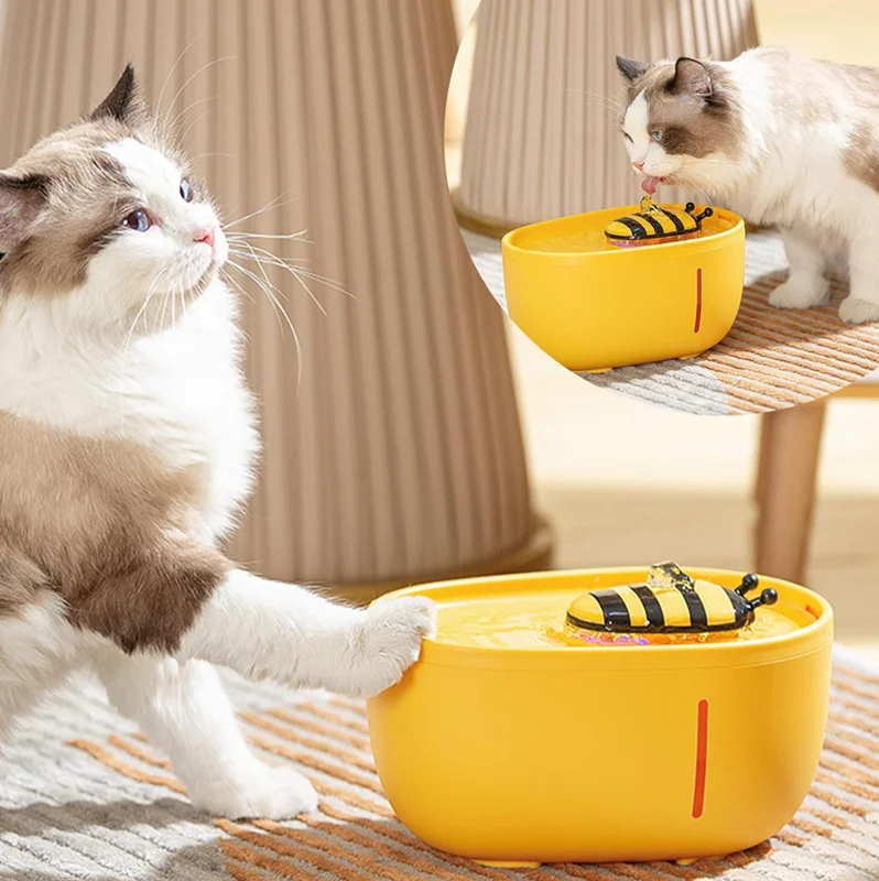 آبخوری اتوماتیک طرح زنبور گربه و سگ ۲ لیتری BEE&FLOWER Pet Fountain