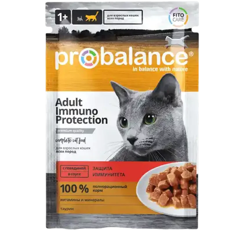 پوچ گربه تقویت سیستم ایمنی طعم بیف پروبالانس probalance adult immuno protection