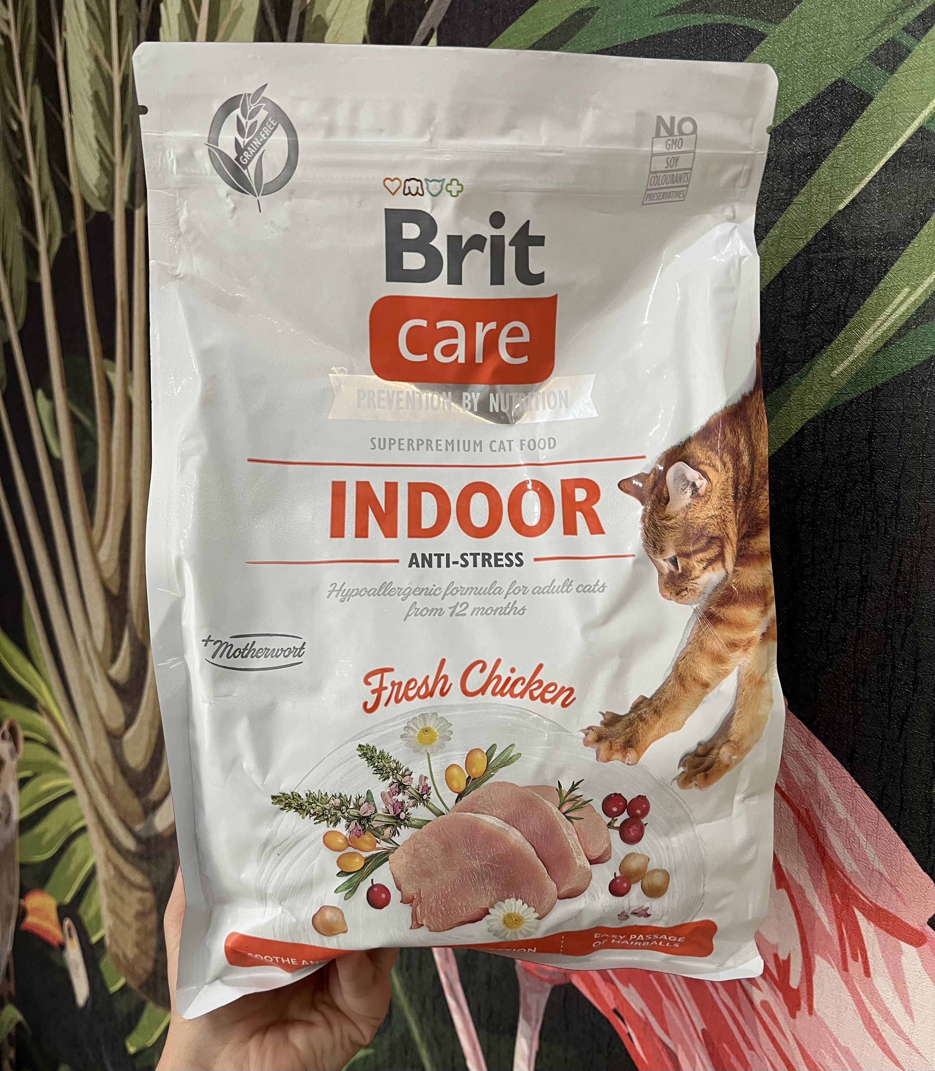 غذای خشک هایپوآلرژنیک گربه ایندور ضد استرس بریت کر  ۲ کیلوگرم Brit Care Cat Grain-Free anti-stress