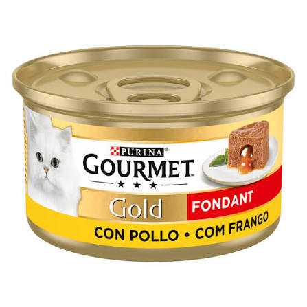 کنسرو گربه گورمت گلد مدل فوندانت طعم مرغ ۸۵ گرمی Gourmet gold fondant