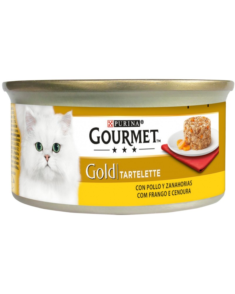 کنسرو گربه گورمت گلد مدل کیکی طعم مرغ و هویج ۸۵ گرمی Gourmet gold tartelette