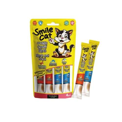 بستنی گربه اسمایل کت عددی ۱۲ گرم smile cat lickable creamy treats