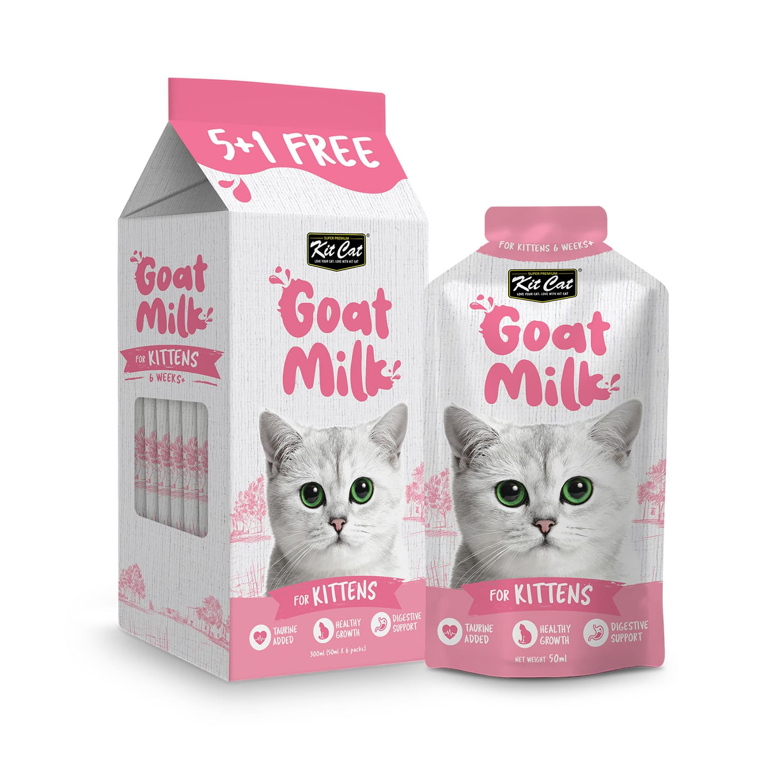 پوچ شیر بز بچه گربه کیت کت ۵۰ میل Kit Cat Goat milk for kittens