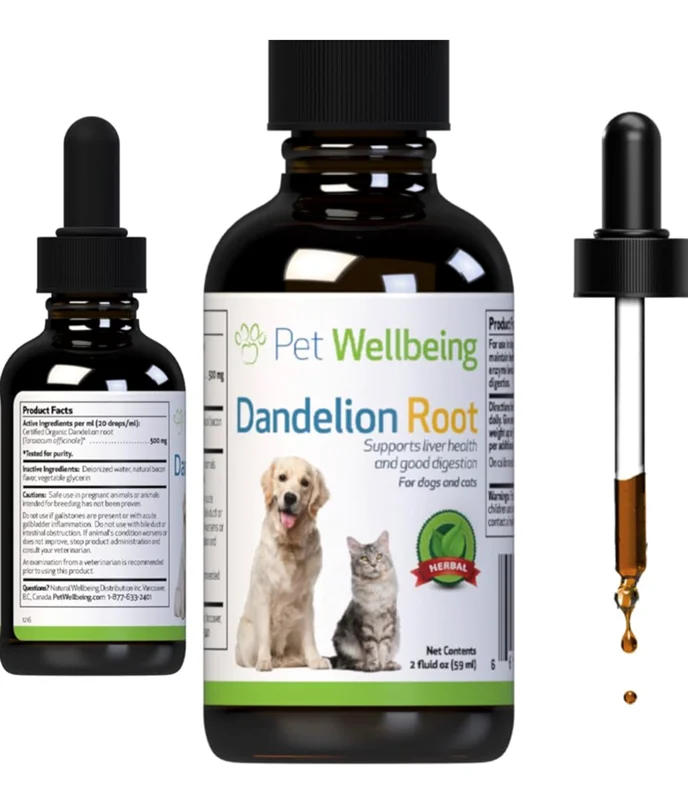 مکمل ریشه قاصدک گربه و سگ پت ولبیینگ ۵۹ میل Pet Wellbeing Dandelion Root