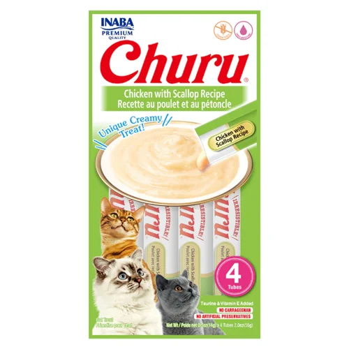 بستنی گربه اینابا طعم مرغ و صدف INABA churu chicken with scallop recipe creamy