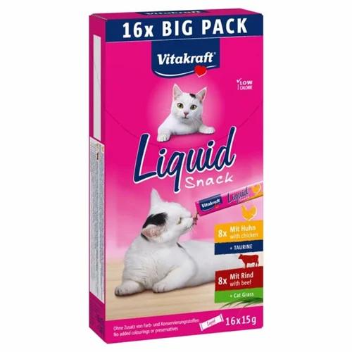 بستنی گربه با طعم مرغ ‌و بیف ویتاکرافت  Vitakraft liquid snack big pack