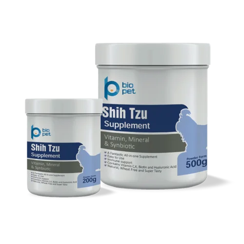 مکمل سگ شیتزو ویتامینه و مواد معدنی بایوپت ۵۰۰ گرمی (Bio-Pet shih tzu dog supplement)