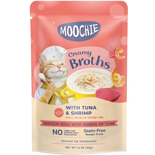 پوچ خامه ای موچی گربه ماهی تن و میگو (Moochie creamy broth)