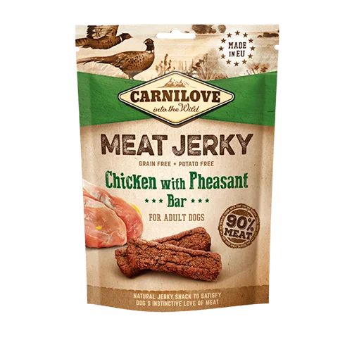تشویقی سگ جرکی گوشت مرغ با قرقاول کارنی لاو Carnilove meat jerky chicken and pheasant bar
