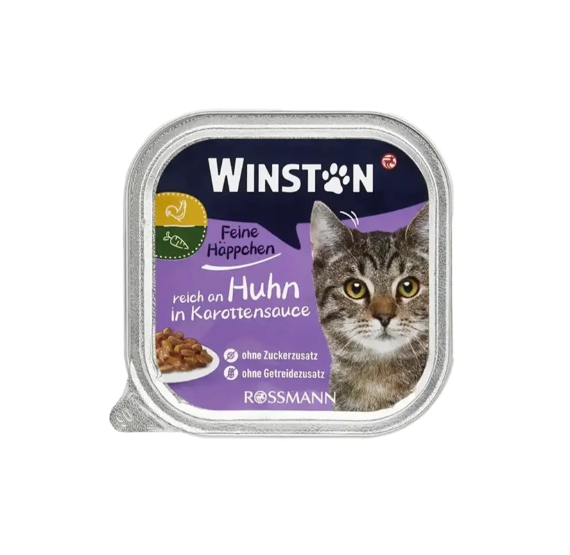 ووم گربه وینستون مرغ در سس هویج ۱۰۰ گرم Winston