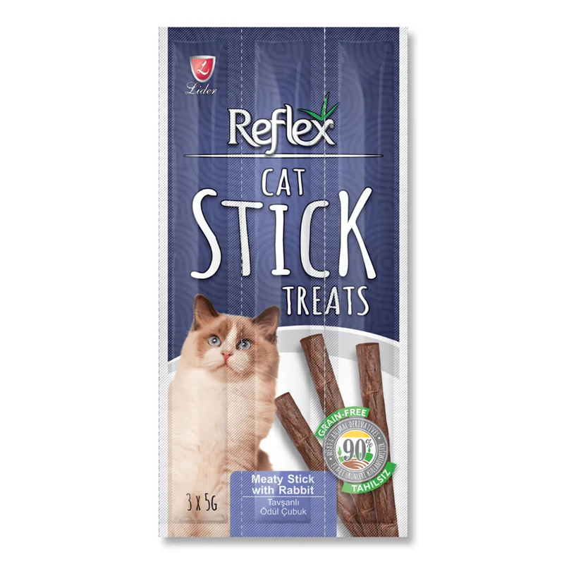 تشویقی مدادی گربه رفلکس طعم خرگوش Reflex cat stick treats