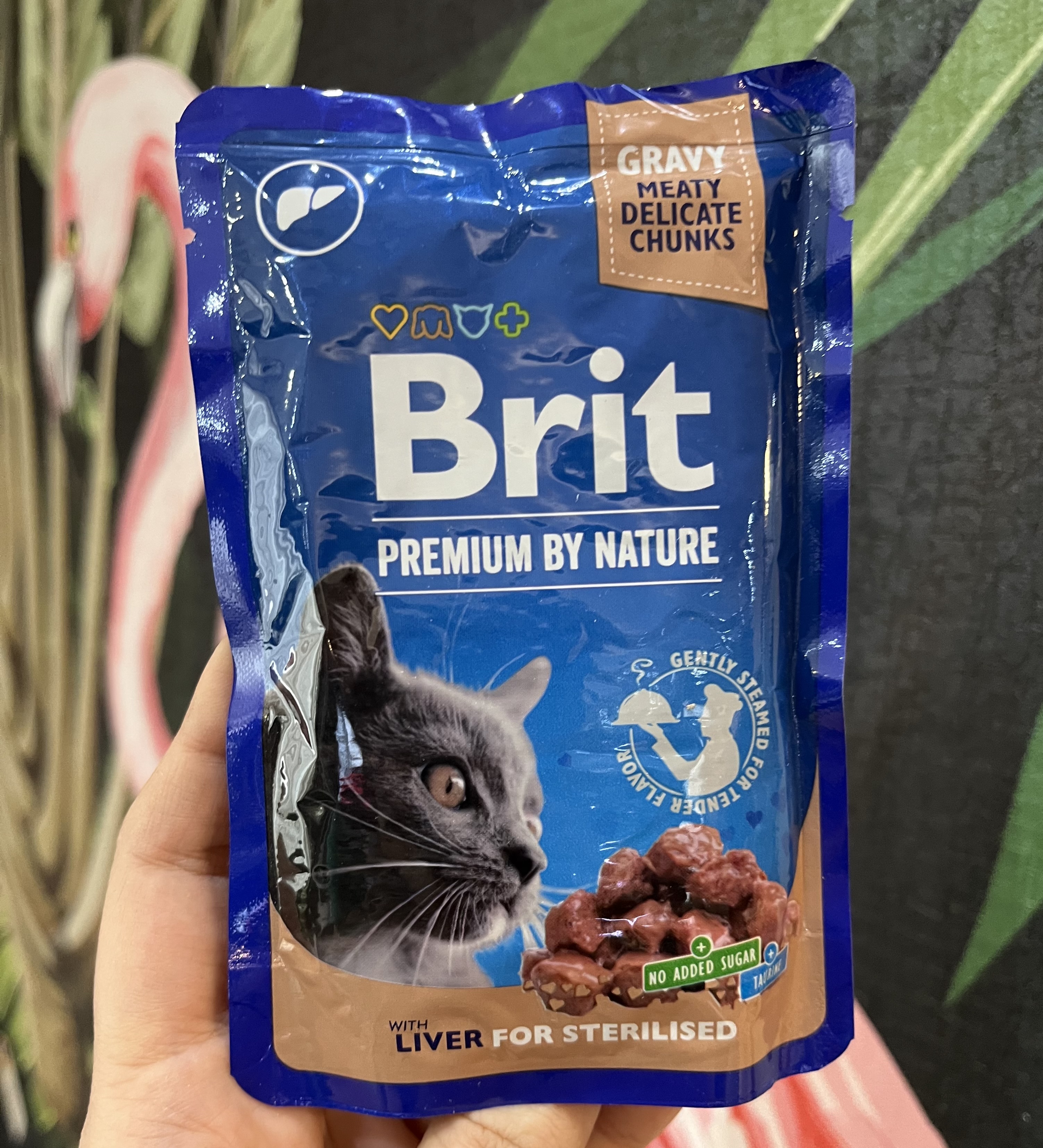 پوچ گربه عقیم شده با جگر بریت کر ۱۰۰ گرم Brit Care premium by nature