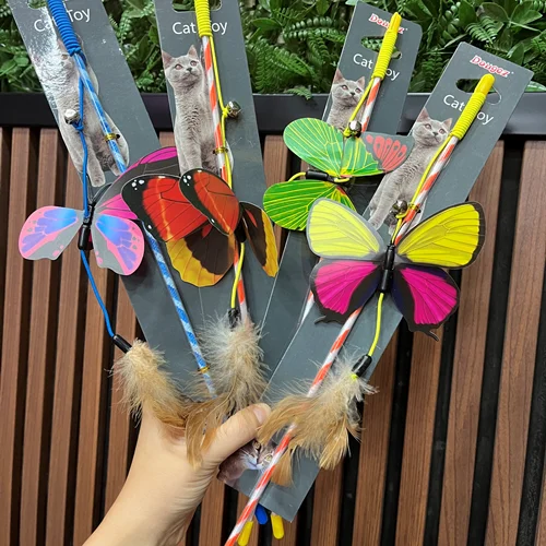 اسباب بازی گربه چوب پروانه همراه زنگوله