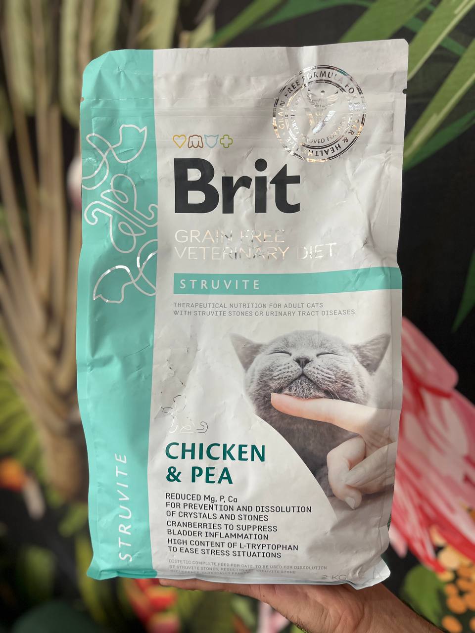 غذا خشک درمانی گربه یورینری و آرامش بخش بریت کر 2 کیلوگرم Brit Veterinary Diet Struvite Chicken & Pea
