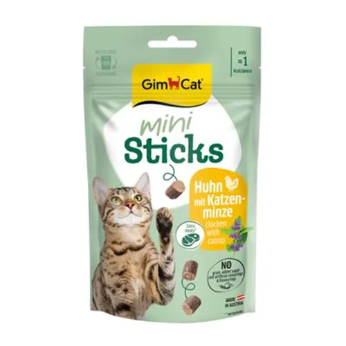 تشویقی گربه مینی استیک جیم کت طعم بوقلمون و پنیر ۵۰ گرم Gimcat Mini sticks mit Huhn & katzen minze