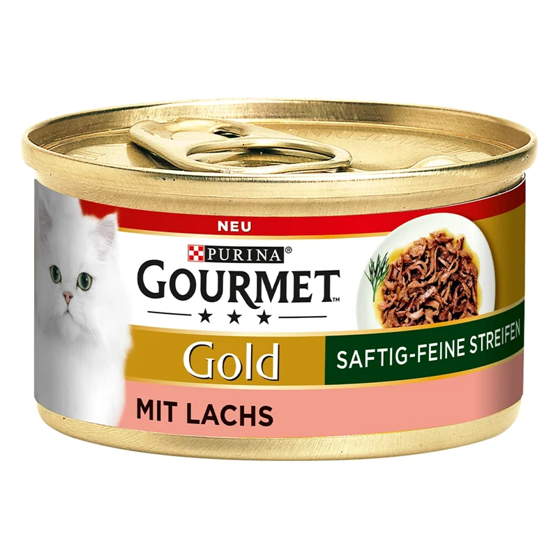پک ۲۴ عددی کنسرو گورمت گلد خورشتی طعم سالمون آلمانی ۸۵ گرم gourmet gold succulent delight mit lachs
