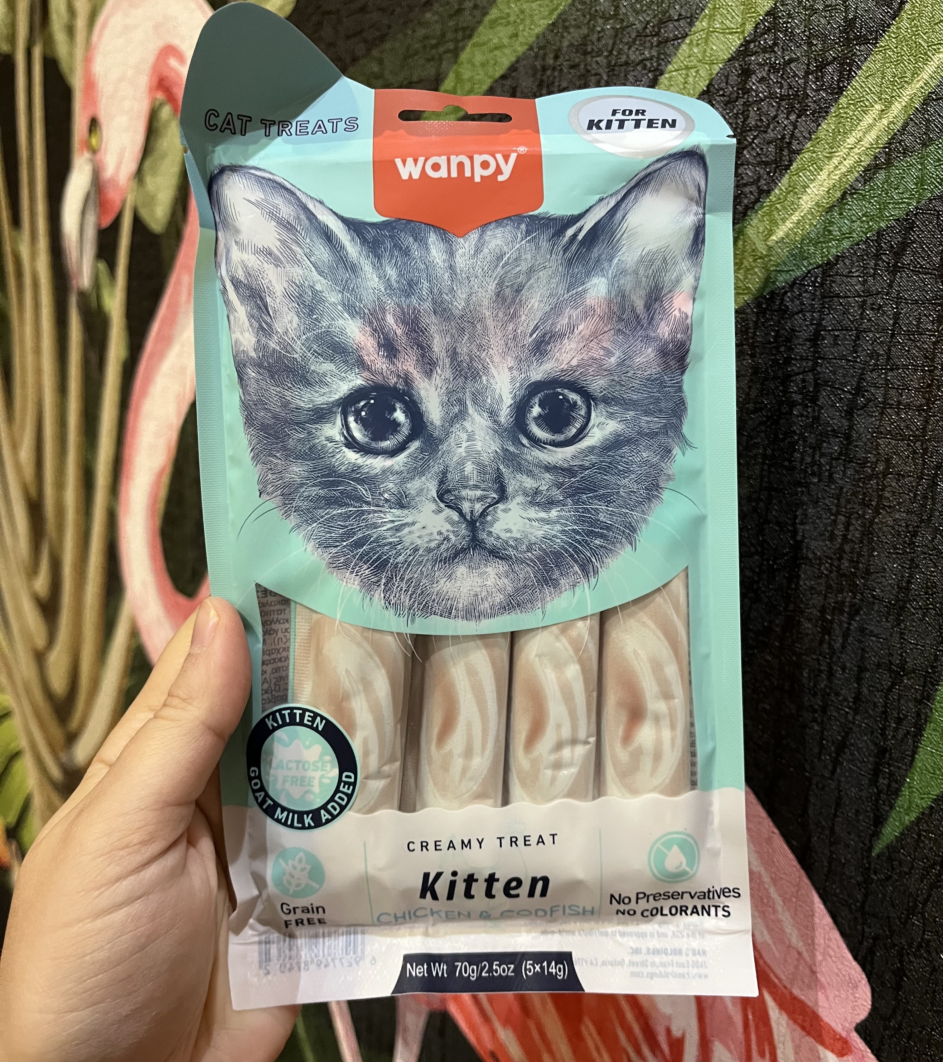 بستنی بچه گربه ونپی مرغ و ماهی کاد Wanpy creamy treat kitten