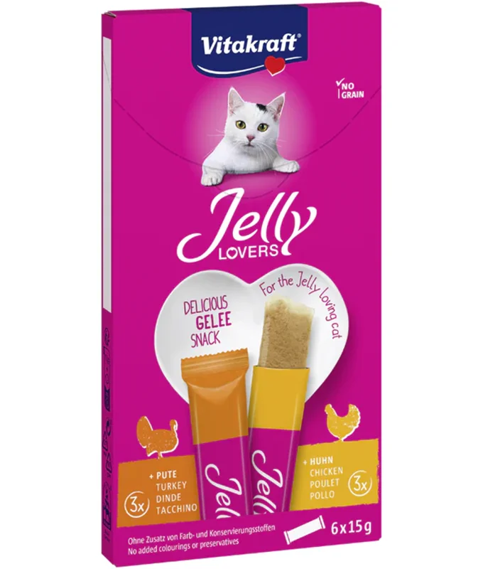 بستنی گربه ژله ای با طعم مرغ و بوقلمون ویتاکرافت vitakraft jelly lovers