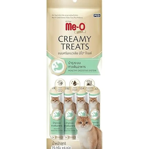بستنی گربه ماهی تن با پروبیوتیک تقویت گوارش عددی ۱۵ گرم me-o cream treats