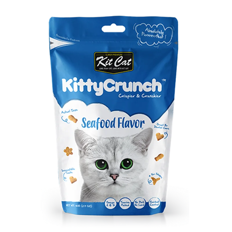 تشویقی کرانچی گربه کیت کت طعم دریایی (kit cat kitty crunch seafood flavor)