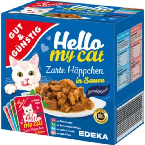 پوچ گربه گوشت در سس هلو مای کت Gut & Günstig Hello My Cat Delicate Appetizers in Sauce