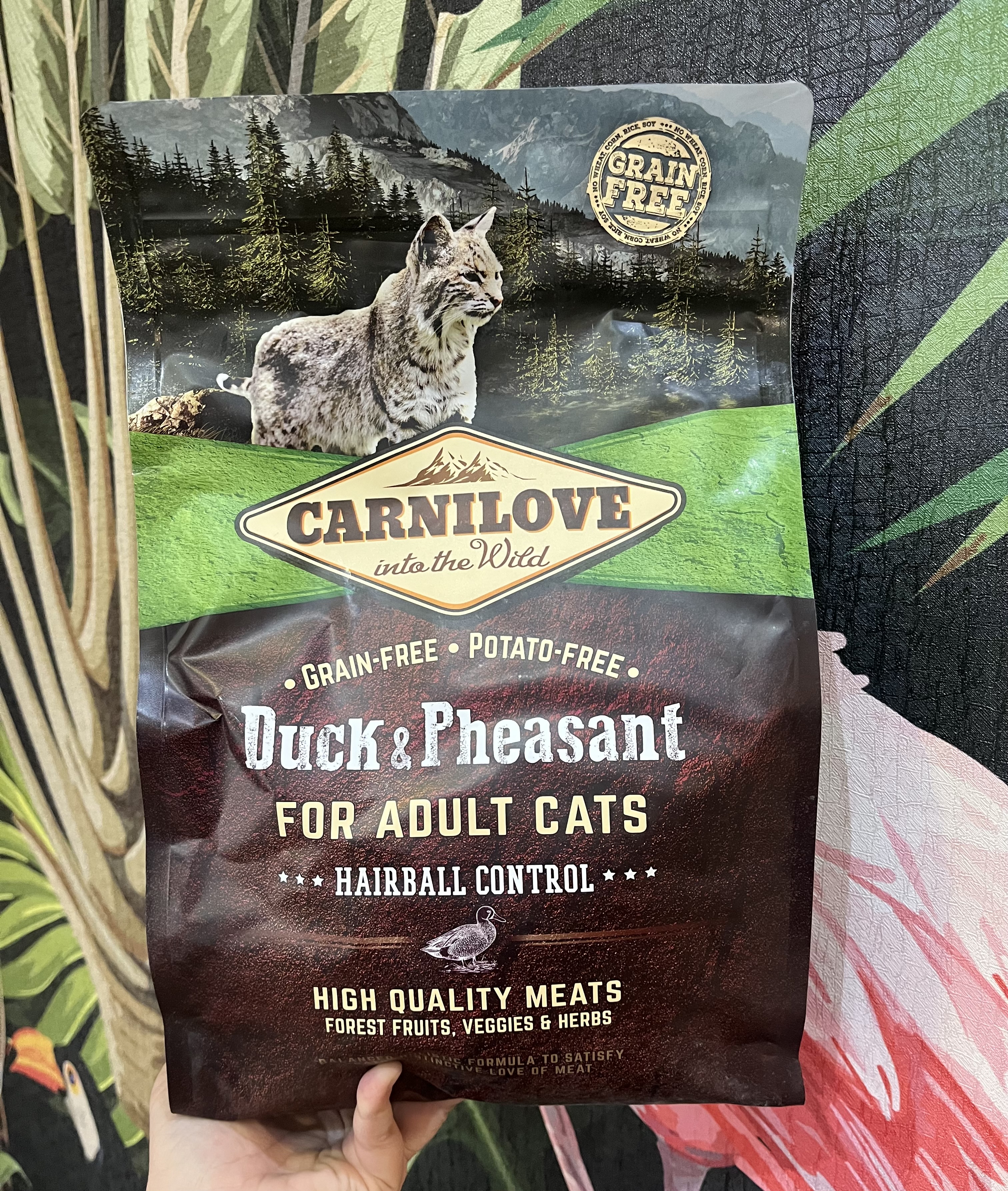 غذا خشک گربه کارنی لاو گوشت اردک و قرقاول کنترل توپی مویی ۲ کیلوگرم CARNILOVE duck & pheasant Cat Food