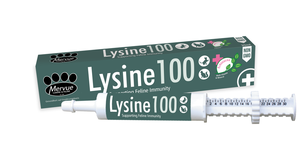 مکمل ال لیزین گربه مرو ایرلند ۳۰ میل Mervue l-lysine100