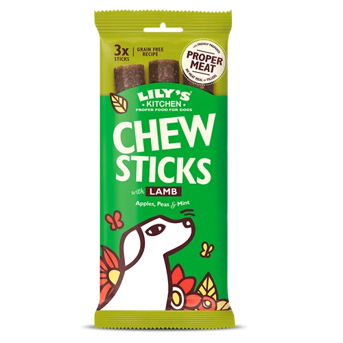 تشویقی جویدنی سگ با بره و سیب و نعناع و نخود لیلیز کیچن LILY’S KITCHEN Chew Sticks with Lamb