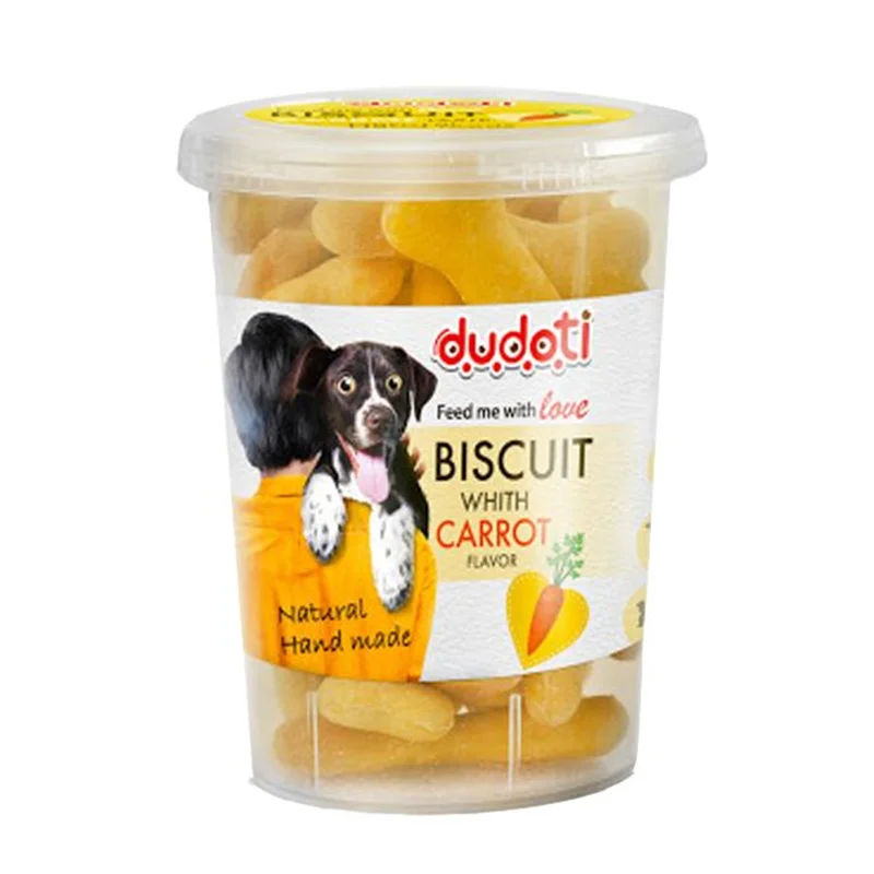 تشویقی سگ بیسکویتی دودوتی با طعم هویج وزن ۱۵۰ گرم