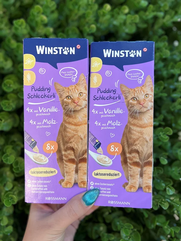 بستنی گربه وینستون پودینگ وانیل و مالت Winston pudding schlecherli mit vanille geschmak, mit malz geschmack