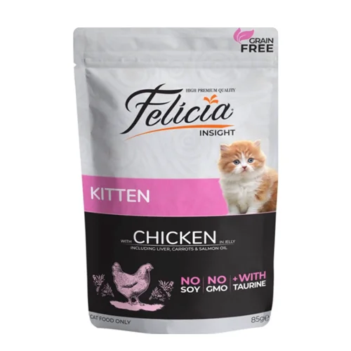 پوچ بچه گربه طعم مرغ بدون غلات فلیسیا felicia kitten chicken